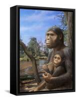 Australopithecus Afarensis, Artwork-Mauricio Anton-Framed Stretched Canvas