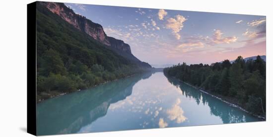 Austria, Carinthia, Drau Near AnnabrŸcke, Clouds, Mirroring-Rainer Mirau-Stretched Canvas