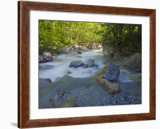 Austria, Carinthia, Mauthner Klamm (Ravine), Valentinbach (Brook), Stones, Bridge-Rainer Mirau-Framed Photographic Print