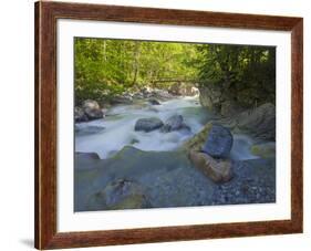 Austria, Carinthia, Mauthner Klamm (Ravine), Valentinbach (Brook), Stones, Bridge-Rainer Mirau-Framed Photographic Print