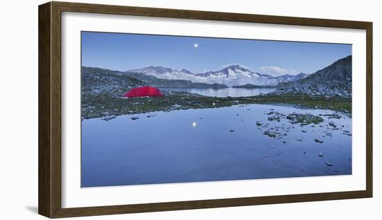 Austria, Carinthia, National Park Hohe Tauern, Hochalmspitze, Schwarzhornsee, Tent, Moon-Rainer Mirau-Framed Photographic Print