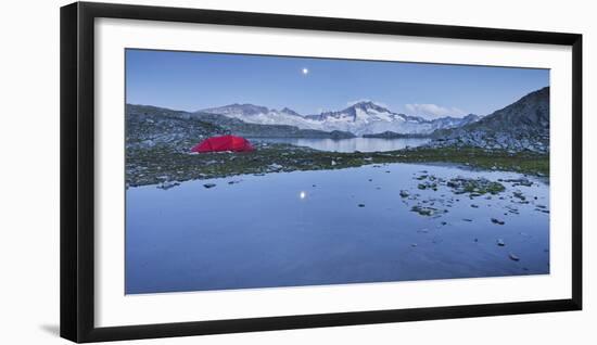 Austria, Carinthia, National Park Hohe Tauern, Hochalmspitze, Schwarzhornsee, Tent, Moon-Rainer Mirau-Framed Photographic Print