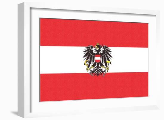 Austria Country Flag - Letterpress-Lantern Press-Framed Art Print