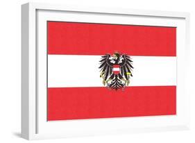 Austria Country Flag - Letterpress-Lantern Press-Framed Art Print