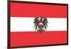 Austria Country Flag - Letterpress-Lantern Press-Framed Art Print
