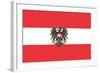 Austria Country Flag - Letterpress-Lantern Press-Framed Art Print