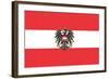 Austria Country Flag - Letterpress-Lantern Press-Framed Art Print