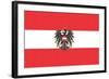 Austria Country Flag - Letterpress-Lantern Press-Framed Art Print