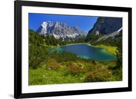 Austria, Ehrwald, Seebensee with Zugspitze-Ludwig Mallaun-Framed Photographic Print