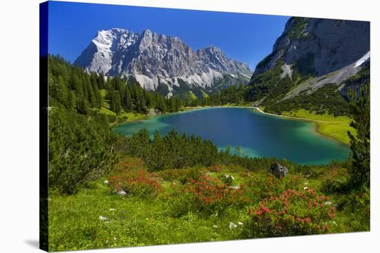 Austria, Ehrwald, Seebensee with Zugspitze-Ludwig Mallaun-Stretched Canvas