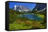 Austria, Ehrwald, Seebensee with Zugspitze-Ludwig Mallaun-Framed Stretched Canvas