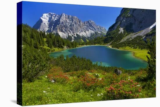 Austria, Ehrwald, Seebensee with Zugspitze-Ludwig Mallaun-Stretched Canvas