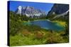 Austria, Ehrwald, Seebensee with Zugspitze-Ludwig Mallaun-Stretched Canvas