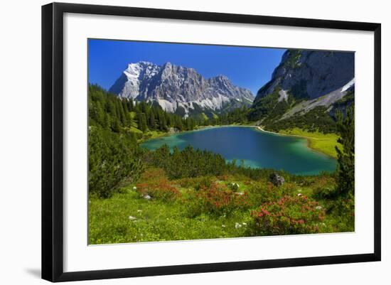 Austria, Ehrwald, Seebensee with Zugspitze-Ludwig Mallaun-Framed Photographic Print