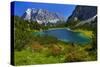 Austria, Ehrwald, Seebensee with Zugspitze-Ludwig Mallaun-Stretched Canvas