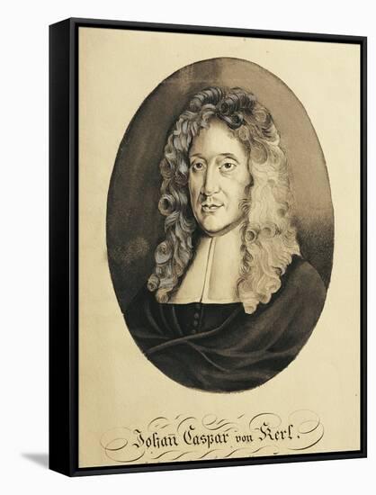 Austria, Engraved Portrait of German Composer and Organist, Johann Caspar Von Kerll-null-Framed Stretched Canvas