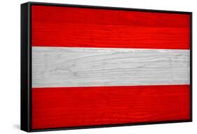 Austria Flag Design with Wood Patterning - Flags of the World Series-Philippe Hugonnard-Framed Stretched Canvas