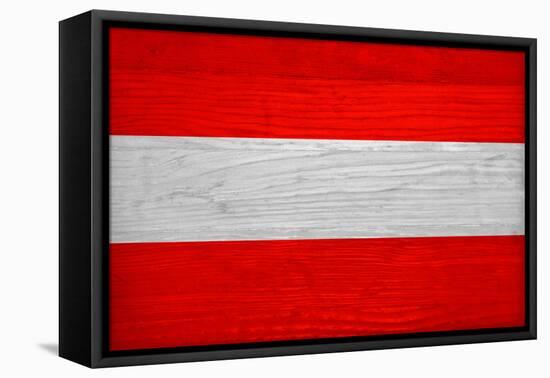 Austria Flag Design with Wood Patterning - Flags of the World Series-Philippe Hugonnard-Framed Stretched Canvas