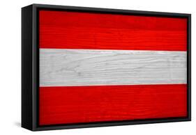 Austria Flag Design with Wood Patterning - Flags of the World Series-Philippe Hugonnard-Framed Stretched Canvas