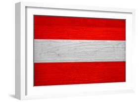 Austria Flag Design with Wood Patterning - Flags of the World Series-Philippe Hugonnard-Framed Art Print