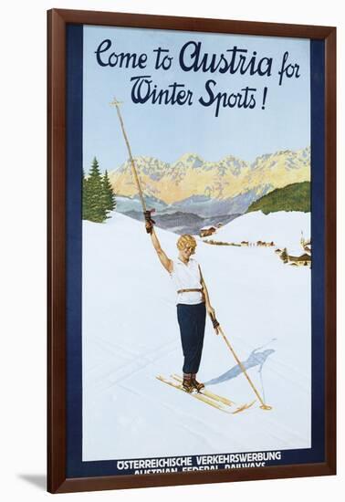 Austria for Winter Sports Poster-null-Framed Giclee Print