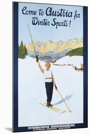 Austria for Winter Sports Poster-null-Mounted Giclee Print