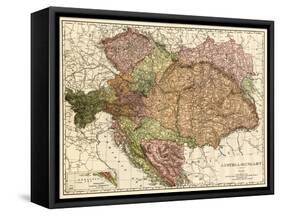 Austria-Hungary - Panoramic Map-Lantern Press-Framed Stretched Canvas