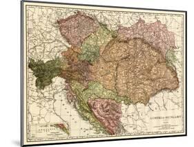 Austria-Hungary - Panoramic Map-Lantern Press-Mounted Art Print