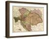 Austria-Hungary - Panoramic Map-Lantern Press-Framed Art Print