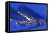 Austria, Ischgl, Local Overview, Winter, by Night,-Ludwig Mallaun-Framed Stretched Canvas