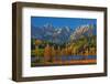 Austria, Kitzbuehel, Black Lake Against Wild Emperor, Autumn,-Ludwig Mallaun-Framed Photographic Print