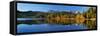 Austria, Kitzbuehel, Black Lake, Autumn,-Ludwig Mallaun-Framed Stretched Canvas