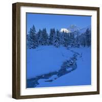 Austria, Kühtai, Winter Evening-Ludwig Mallaun-Framed Photographic Print