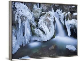 Austria, Lower Austria, MirafŠlle (Waterfall), Winter-Rainer Mirau-Framed Photographic Print