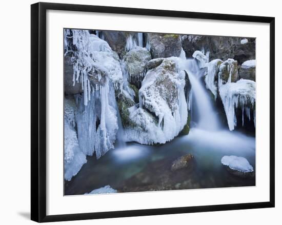 Austria, Lower Austria, MirafŠlle (Waterfall), Winter-Rainer Mirau-Framed Photographic Print