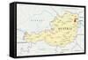 Austria Political Map-Peter Hermes Furian-Framed Stretched Canvas
