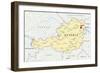 Austria Political Map-Peter Hermes Furian-Framed Art Print