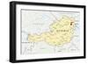 Austria Political Map-Peter Hermes Furian-Framed Art Print