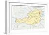 Austria Political Map-Peter Hermes Furian-Framed Art Print