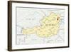 Austria Political Map-Peter Hermes Furian-Framed Art Print