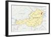 Austria Political Map-Peter Hermes Furian-Framed Art Print