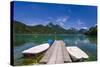 Austria, Salzburg Country, Salzkammergut, Fuschl Am See, Lake Fuschlsee, West Shore Against Stack-Udo Siebig-Stretched Canvas