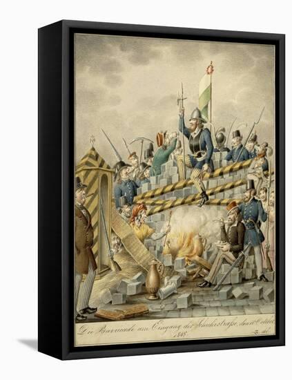 Austria, Satire Depicting Barricades at Vienna During 1848 Revolution-Henry Fuseli-Framed Stretched Canvas