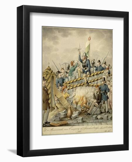 Austria, Satire Depicting Barricades at Vienna During 1848 Revolution-Henry Fuseli-Framed Giclee Print