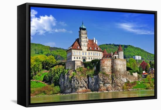 Austria Scenery, Old Abbey Castle on Danube-Maugli-l-Framed Stretched Canvas