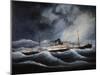 Austria Steamship of Lloyd Company During Storm-null-Mounted Giclee Print