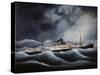 Austria Steamship of Lloyd Company During Storm-null-Stretched Canvas