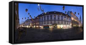 Austria, Styria, Graz, Herrengasse, Frontage, Evening-Mood, Panorama-Rainer Mirau-Framed Stretched Canvas