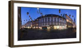 Austria, Styria, Graz, Herrengasse, Frontage, Evening-Mood, Panorama-Rainer Mirau-Framed Photographic Print