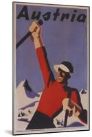 Austria Travel Poster-null-Mounted Giclee Print